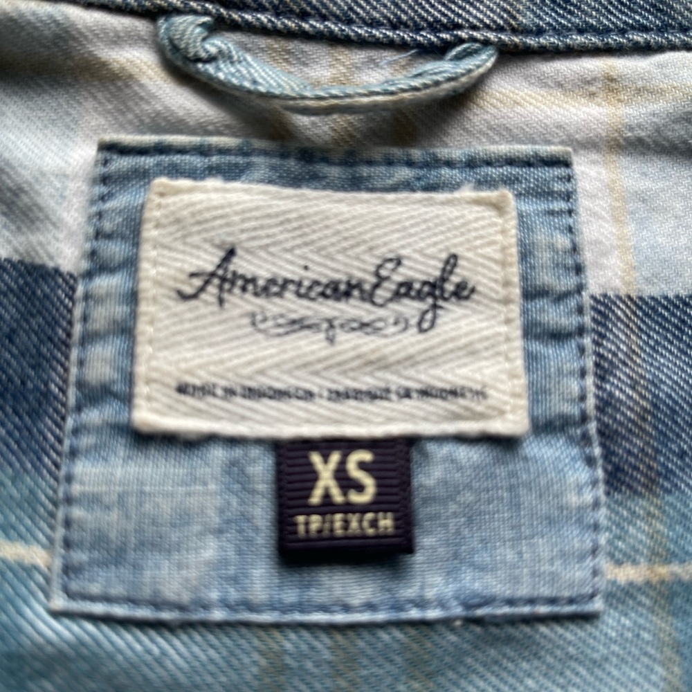 American Eagle Outfitters Oversized Hooded Flannel Shirt XS - Picture 4 of 9